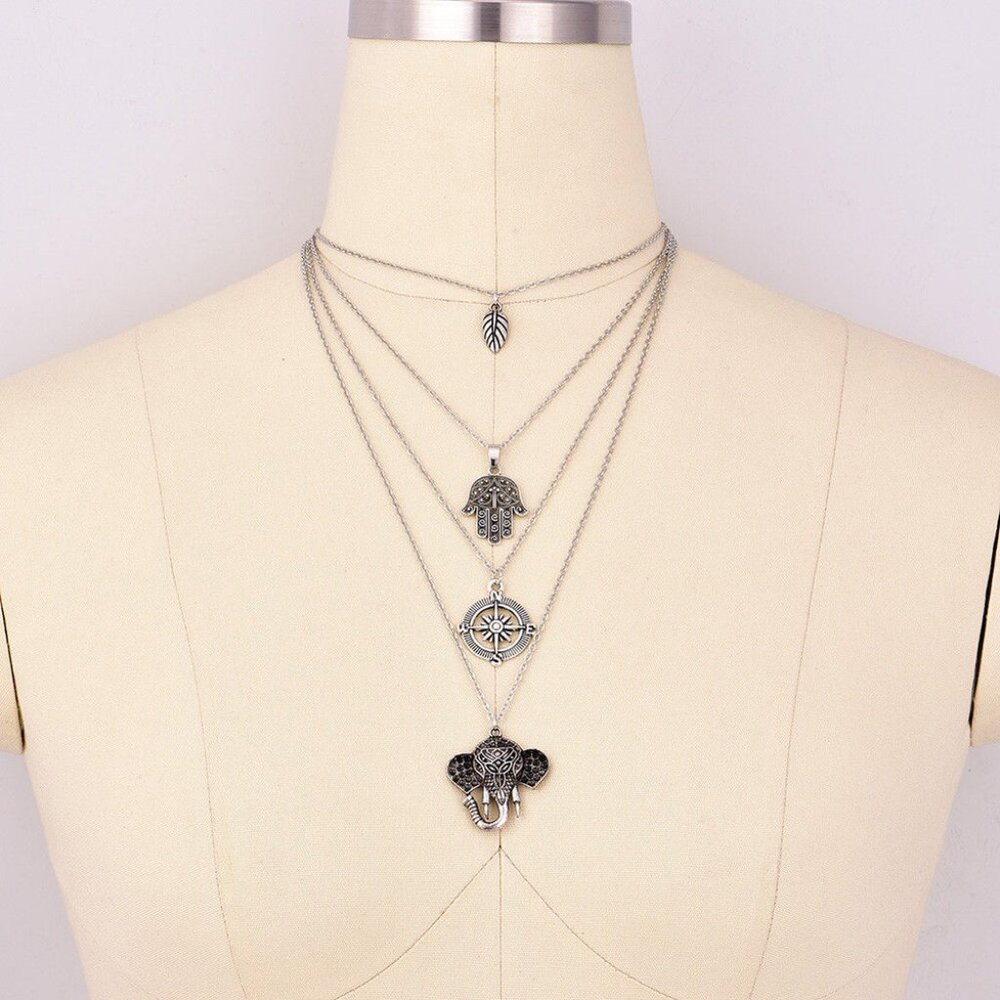 New HOST PICK Womens Multi-Layer Silver Nature Necklace - Picture 2 of 2
